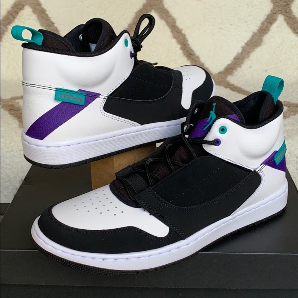JORDAN FADE-AWAY BLACK/TURBO GREEN-WHITE MEN’S - Picture 5 of 16